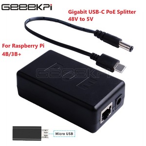 Gigabit Raspberry Pi 4B Active PoE Splitter USB tipo C 48V a 5V potenza su cavo Ethernet interruttore PoE per IEEE 802.3at PoE + - Product Image 2