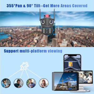 4 lentes 4K 8mp Cámara IP inalámbrica Wifi Cctv Ptz Seguridad para el hogar inteligente Red al aire libre Cámara IP WiFi Grabación de audio a todo color - Product Image 5