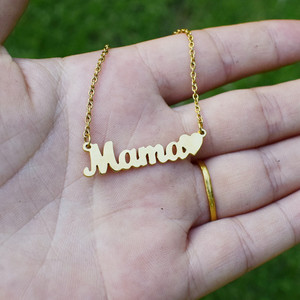 ขายดีในวันพ่อสร้อยคอวันแม่ของขวัญไม่ซีดทอง18K สร้อยคอหัวใจพ่อมา - Product Image 2