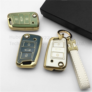TPU araba anahtar kapağı kılıfı Volkswagen <span class=keywords><strong>VW</strong></span> Bora Polo Tiguan Jetta Passat B5 B6 B7 Golf Beetle Skoda Octavia için
