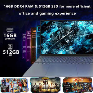 Tipo C Computadora portátil de huellas dactilares de 15,6 pulgadas N95 RAM DDR4 32GB Laptop Notebook Con Teclado retroiluminado - Product Image 2