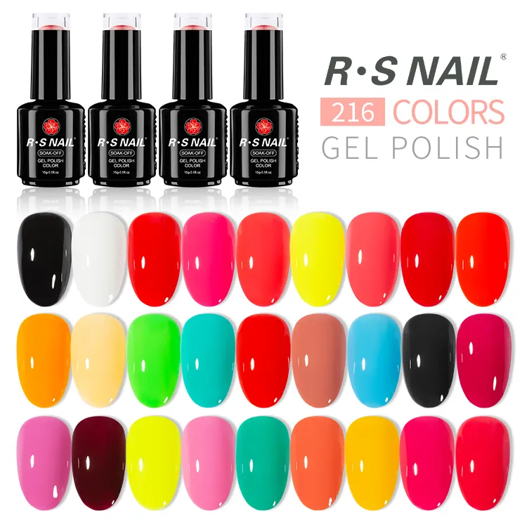 RS Nail Factory Créez votre propre marque 216 Couleur Trois étapes Gel Polish Uv Gel Nail Polish Art Painting Supplies Nail Beauty Salon