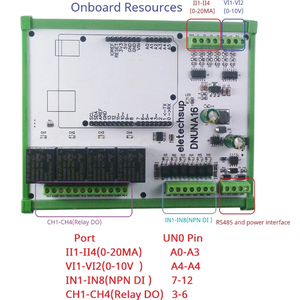 DNUNA16 DC 7-30V 6AI-6DI-4DO scheda espandibile multifunzione per UNO R3 Arduino PLC RS485 modulo relè di raccolta remoto IO ADC