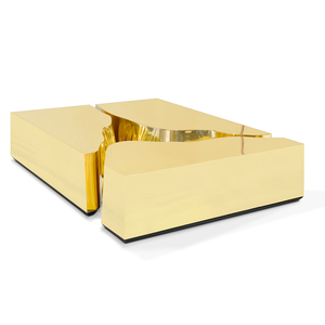 Modern Karst ilham merkezi masa cilalı pirinç ve paslanmaz çelik, modüler tasarım - Product Image 1