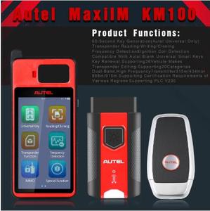 Autel km100 chiave programmatore chiave IMMO apprendimento tramite OBD su veicoli 90% MaxiIM KM100E Read & Write chip macchina ciclo di vita aggiornamento libero