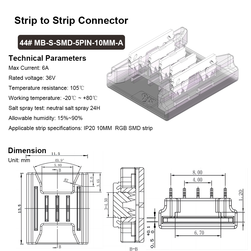 44# MB-S-SMD-5PIN-10MM-A