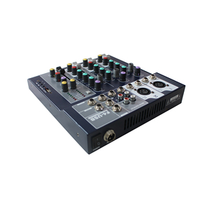 T 15W 4 CH Mezcladora De 4 Canales Mezclador De Audio Con 2 Micrófono Mono Entrada De Canal De Línea 1 Entrada Estéreo