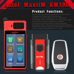 Autel KM100 Programador de llaves Herramienta inmovilizadora Actualización gratuita Creación de llaves IMMO Chip de aprendizaje Herramientas de clonación de lectura Programación de llaves de coche