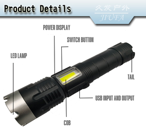 Not licht lampe, leistungs starke wiederauf ladbare LED-Taschenlampe, funktionelle Taschenlampe - Product Image 6