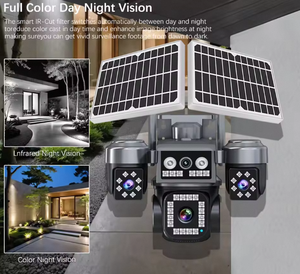 Kamera pengawas surya PTZ 20MP 4G, kamera keamanan empat layar, Kamera CCTV nirkabel AOV luar ruangan dengan baterai bawaan 24 jam - Product Image 4