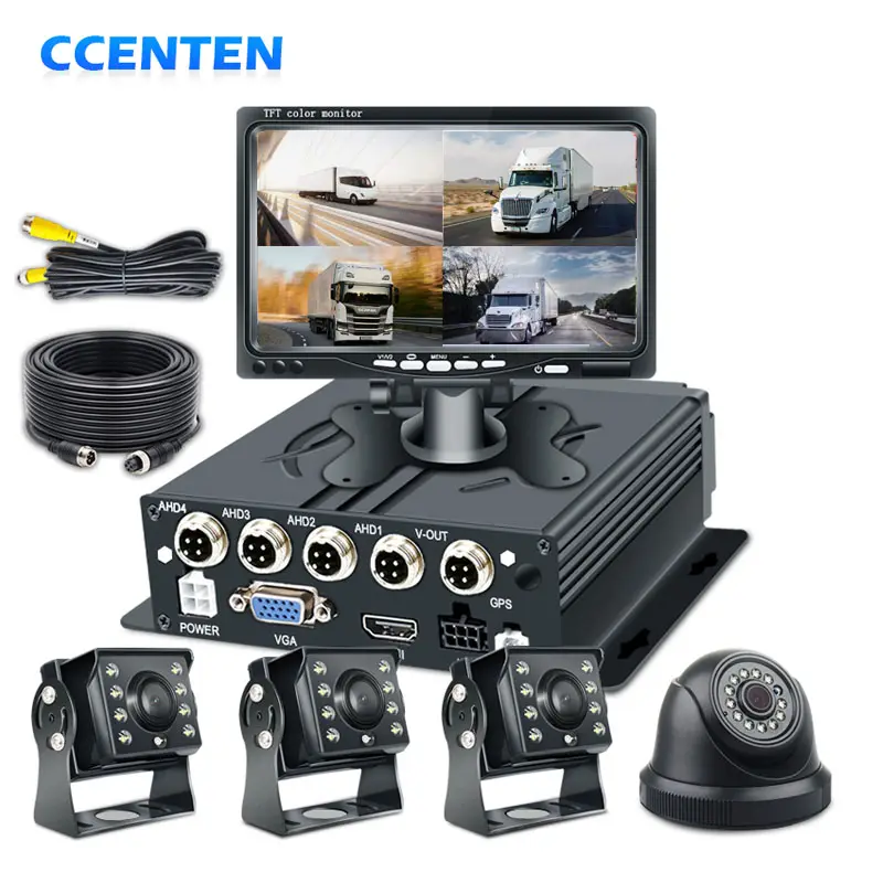 4CH Heavy Duty Truck Waterproof Camera Mobile mdvr Monitor View cctv car 4g Bus truck DVR ai Camera Security System