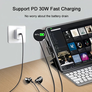 2 in 1 USB C to <strong>3.5mm</strong> Headphone Jack Adapter Type C PD 30W Charge <strong>Audio</strong> Aux <strong>Adaptor</strong> for Huawei Xiaomi Samsung S20 Connectors - Product Image 2