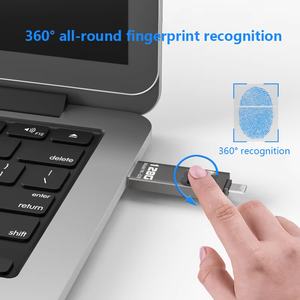 Crittografia delle impronte digitali 128GB 256GB 512GB metallo USB tipo C telefono OTG stato solido USB chiavetta disco di memoria 64g - Product Image 6