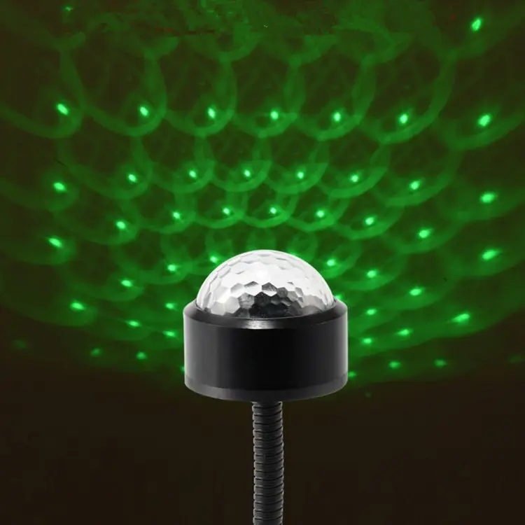 เพดานรถยนต์ USB ดาวไฟกลางคืนโปรเจคเตอร์มินิดิสโก้บอลแสงปรับอัตโนมัติหลังคาภายในรถไฟเพดาน