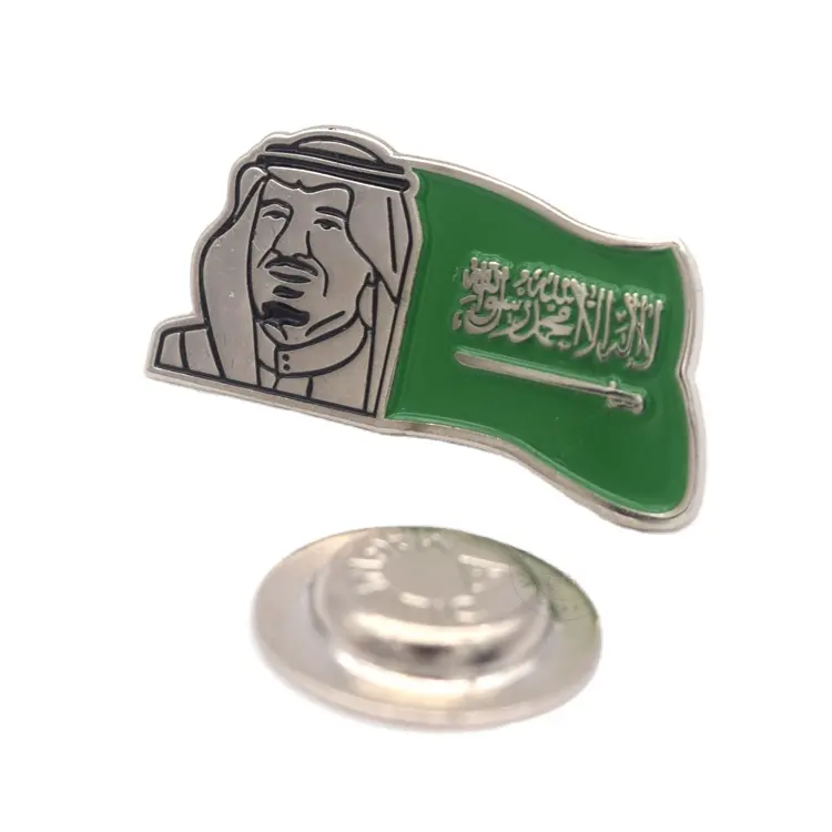 Benutzer definierte Saudi-Arabien Kopf neues Design 3D-Stempel Abzeichen antike Anstecknadeln mit Magnet