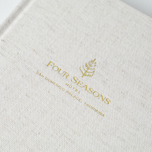 Logo personalizzato stampa semplice lino copertina rigida diario A5 Binder stagione diario quaderno - Product Image 5