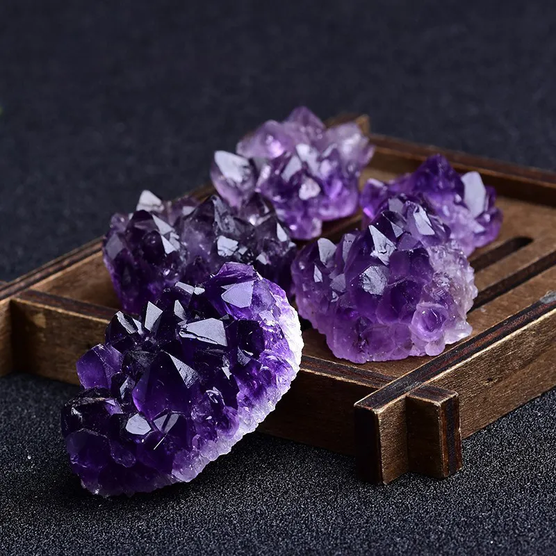 Grosir spot Natural Amethyst Cluster Geode tidak beraturan ungu batu kuarsa energi penyembuhan Mineral kristal batu spesimen