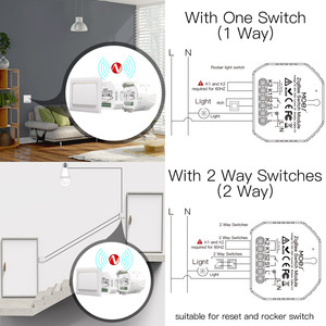 Nessun relè modulo interruttore luce intelligente filo neutro Hub Zigbee necessario 2/3way MOES interruttore Tuya Smartlife telecomando Wireless - Product Image 6