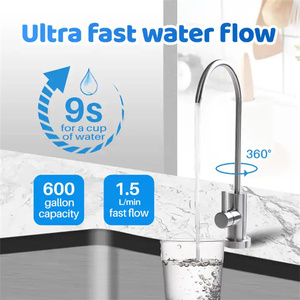 Filtro de gran flujo de agua sin tanque 800 GPD, sistema RO de ósmosis inversa de agua Mineral alcalina, purificador de agua para el hogar - Product Image 5