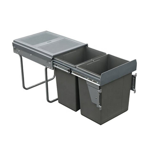 WELLMAX Three Pullout Under Cabinet Trash Can Recycling <strong>Built</strong>-<strong>In</strong> Waste Bin <strong>Garbage</strong> <strong>Container</strong>