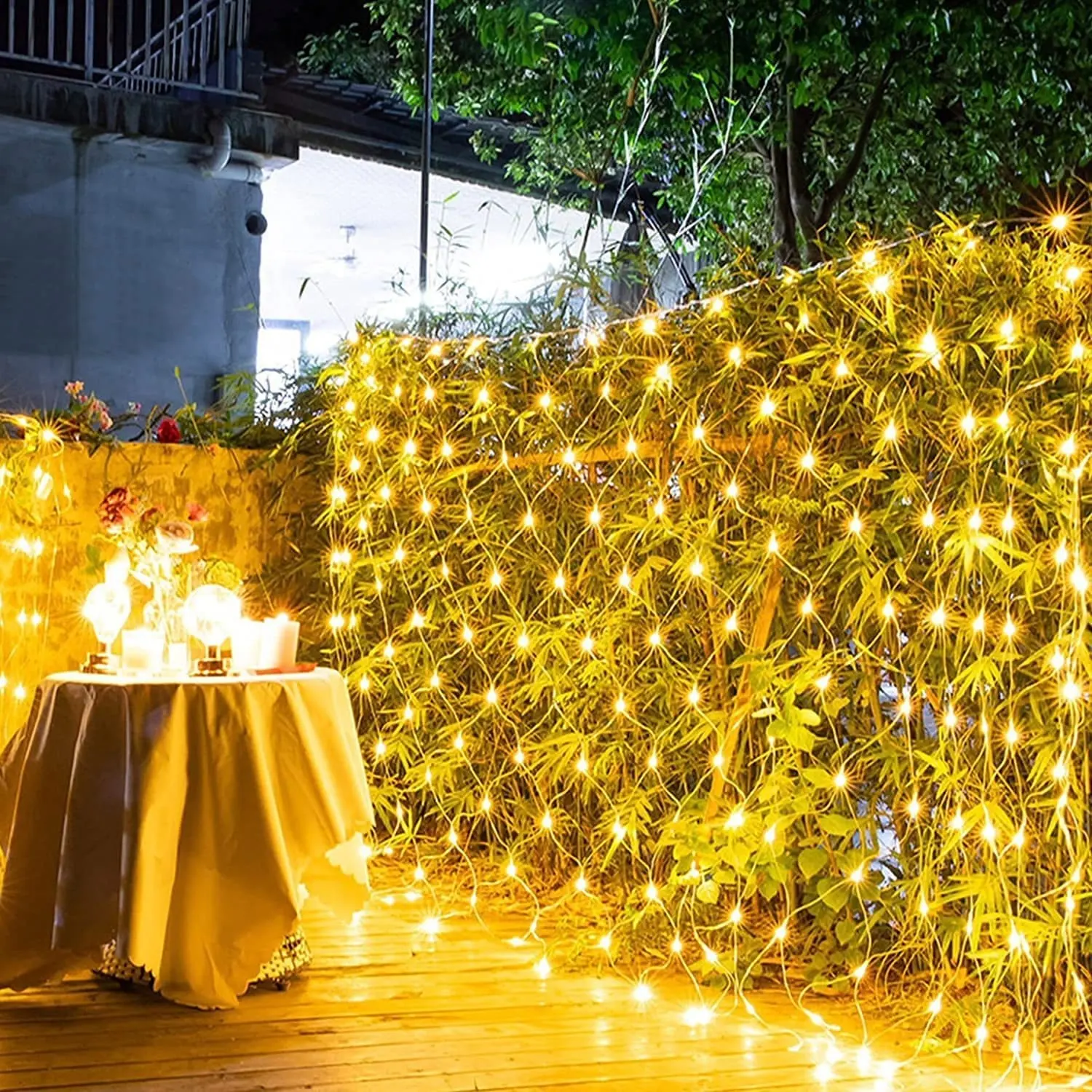 Guirlande lumineuse LED étanche pour l'extérieur Filet de pêche Décoration décorative Jardinage Fée Solaire Paysage Arbre de jardin