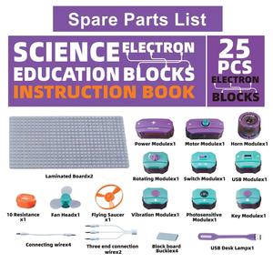 Set di esperimenti educativi con stelo 2025 per l'apprendimento dell'ingegneria pratica 25 pezzi Kit di circuiti elettronici a scatto scientifico Set di giocattoli - Product Image 4