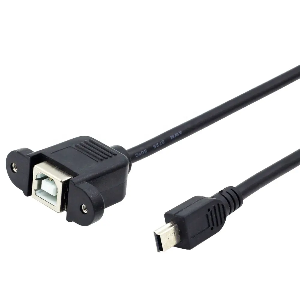 Mini Usb Naar Usb B Vrouwelijke Paneelmontage Kabel Mini B Mannelijk Naar Type B Vrouwelijke Verlengkabel