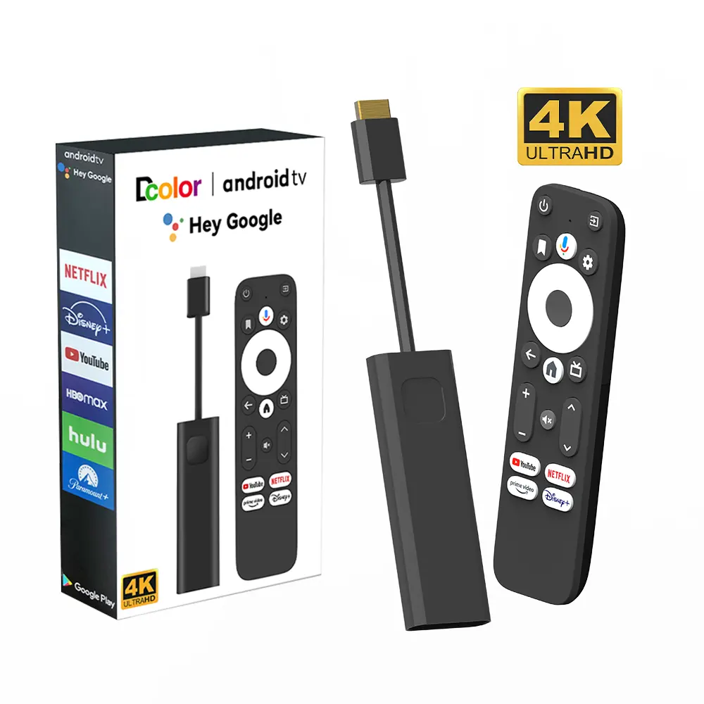 Best Selling 4K Android TV Vara Amlogic S905Y4 Quad Core Inteligente Android 11 TV Vara Google TV Dongle