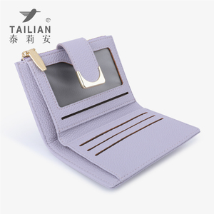 奢华名牌定制短钱包大容量聚氨酯皮革卵石纹便携新设计 - Product Image 5