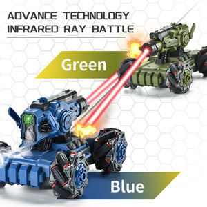 Toptan 2.4G uzaktan kumanda RC savaş tankları ile sprey duman Crazon 2 adet Set oyuncak 2022 - Product Image 3