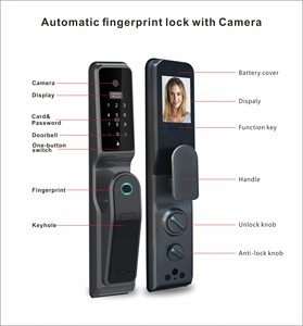 Huarui anahtarsız dijital Oem akıllı kilit ev elektronik elektrikli Tuya APP Wifi akıllı kilit, dijital biyometrik parmak izi kapı kilidi - Product Image 3