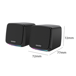 Venta al por mayor negro USB 2,0 con cable RGB ordenador altavoz teatro sistema de sonido Gaming LED luz escritorio Mini altavoces - Product Image 2
