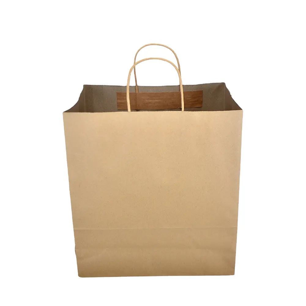 Bolsas de papel Kraft personalizadas para compras, embalaje Biodegradable, barato, color marrón, venta al por mayor