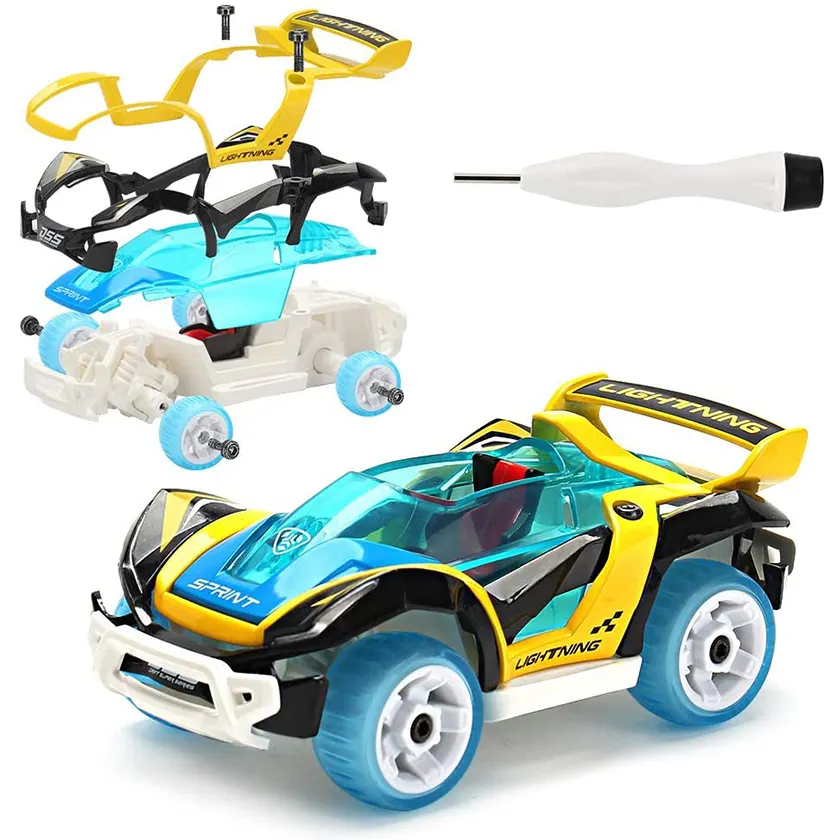 Metallo tirare indietro auto giocattolo diy costruire auto con il modello kit smontare tool kit