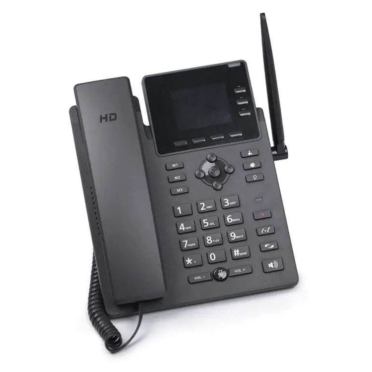 Téléphone 2G/3G/4G Téléphone de bureau réseau SIP Téléphone fixe sans fil Téléphone FWP avec carte SIM École Bureau Hôtel