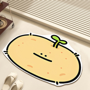 高档防滑浴垫防尘吸水数码印花Logo入口通道硅藻土浴室垫 - Product Image 3