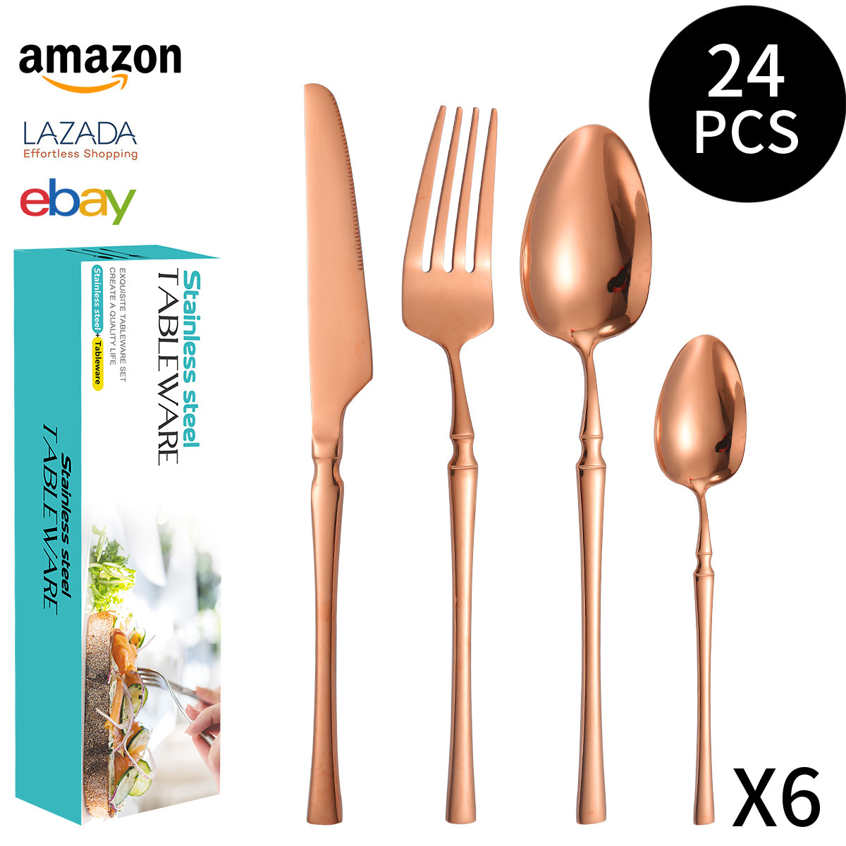 Rose Gold 24-Piece Set (Blue Case)