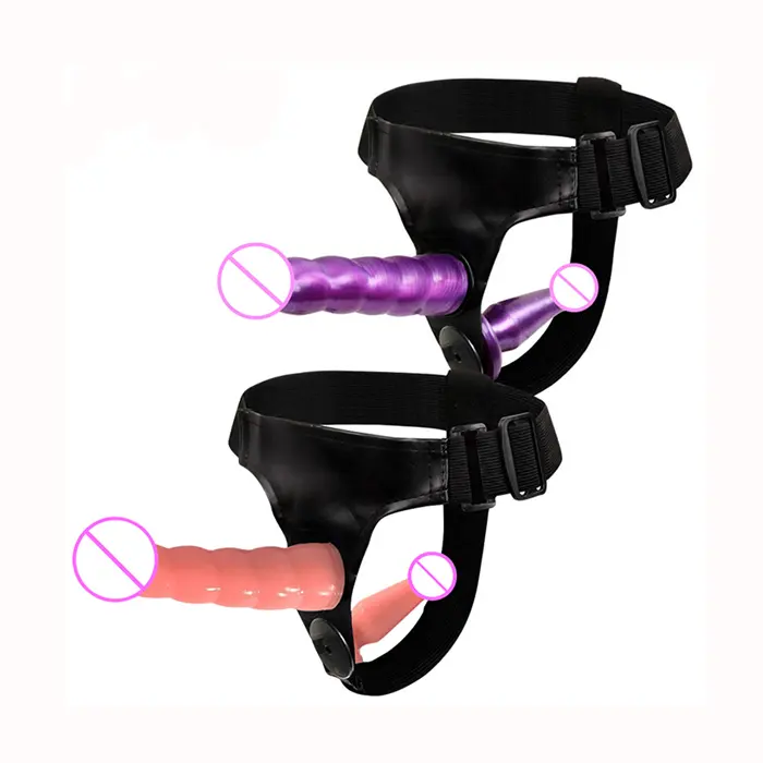 Beliebte Lesben Sexspielzeug Dual Harness Dildo hose Strap On Wearable Double Dildo für Frauen paare