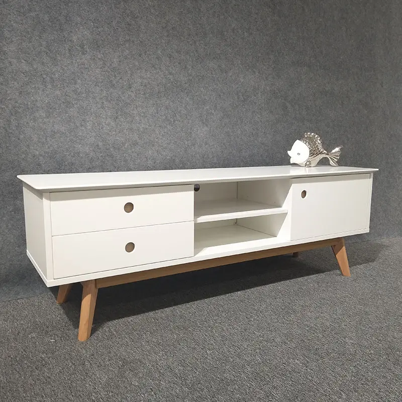 Muebles de diseño moderno, escaparate de tv de madera blanca, mesa de tv, soporte de tv moderno