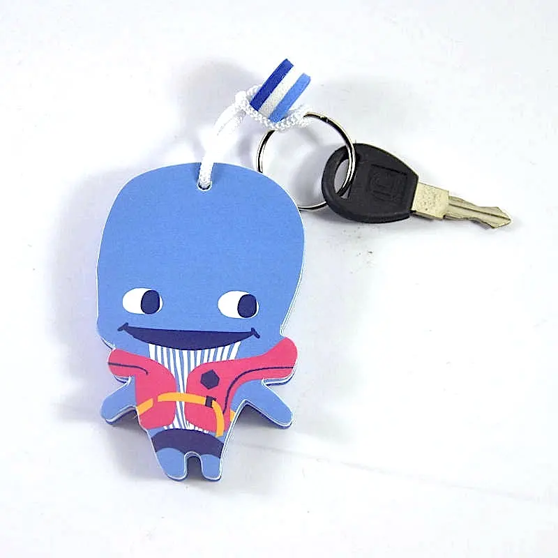 OEM design company's cartoon shape foam floating key holder floatable key chain, good printing FOAM EVA keychain