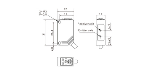 Latest square original <strong>sensor</strong> low price <strong>diffuse</strong> <strong>reflection</strong> transducer with single turn potentiometer photoelectric switch - Product Image 2