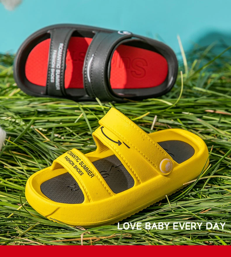 Children's Sandals Summer EVA Buckle Kids Sandals Slippers Antiskid Beach Slides Shoes