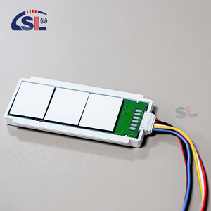 DC12V 5A Tres botones Control de atenuación continuo 2 tiras de luz con función de desempañado Interruptor de sensor táctil de espejo para Baño