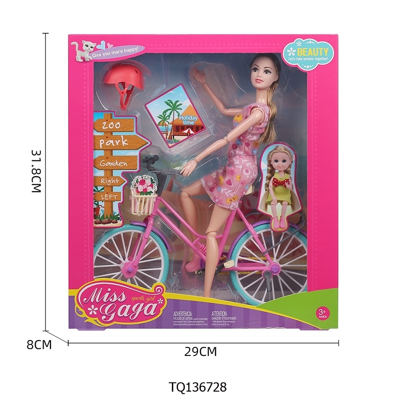 Poupée articulée de 29 cm (11,5 pouces) avec grand chapeau de cycliste, modèle tq136728.