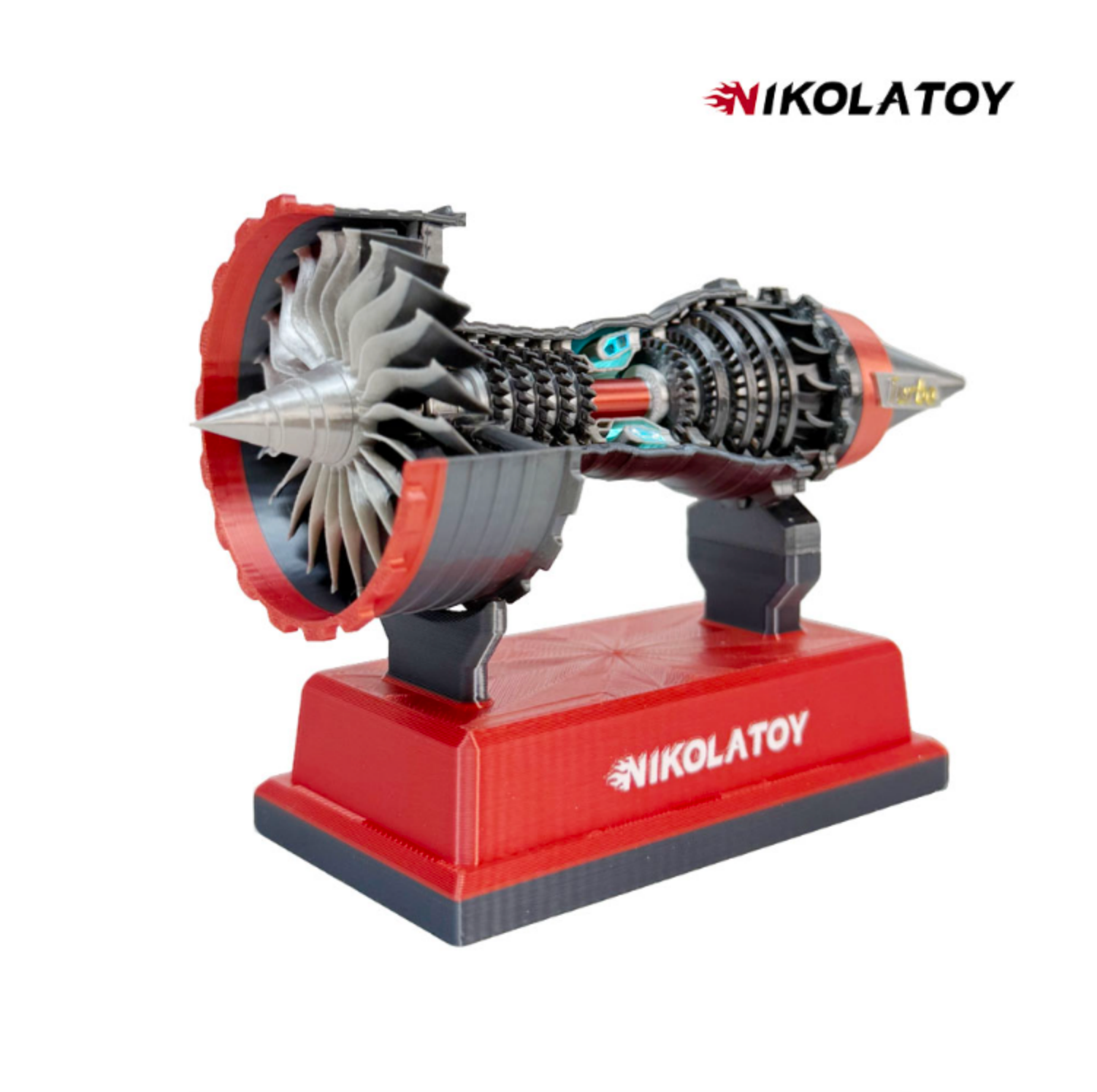 NIKOLATOY Miniatura de turborreactor Trent 900 para avión (azul).
