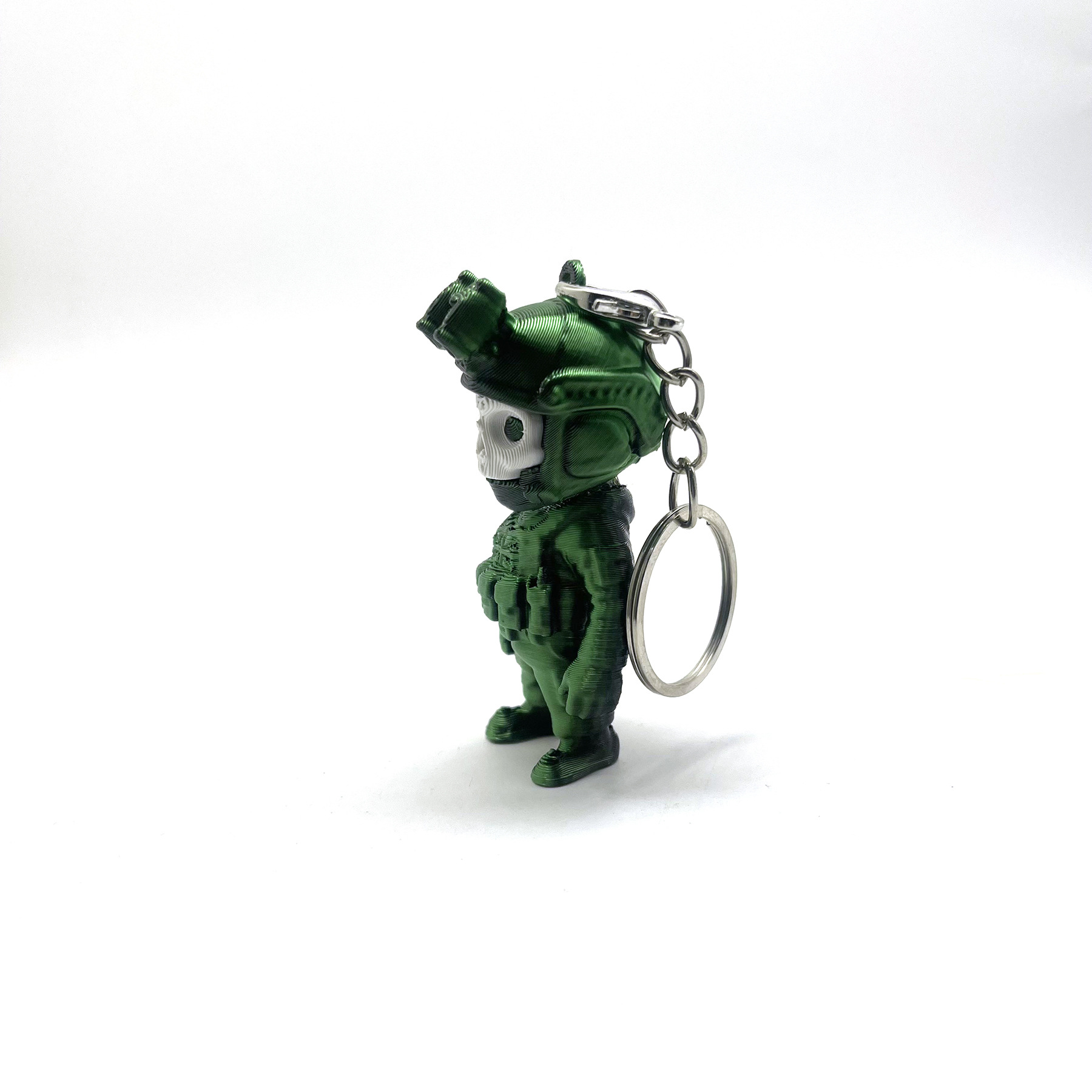porte-clés figurine militaire noir-vert