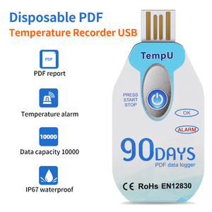 高灵敏度温度数据记录器USB温度记录器90天PDF报告实验室10000容量 - Product Image 6