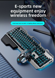 Colorful Rechargeable Wireless <strong>Keyboard</strong> <strong>Mouse</strong> Set E-Sports Design Mechanical Feel Type C Interface Compatible PC Laptop Gaming - Product Image 2