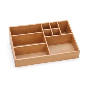 浴室用ブナウッドデスクオーガナイザー化粧品 & 化粧品収納ビン