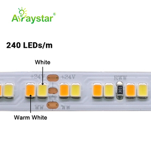 ไฟแอลอีดีสีขาวความหนาแน่นสูง/เมตร, แถบไฟ LED สีขาว2835 CCT ปรับได้2216สลัวอบอุ่น2835 3014แถบไฟ DC สองสี - Product Image 6